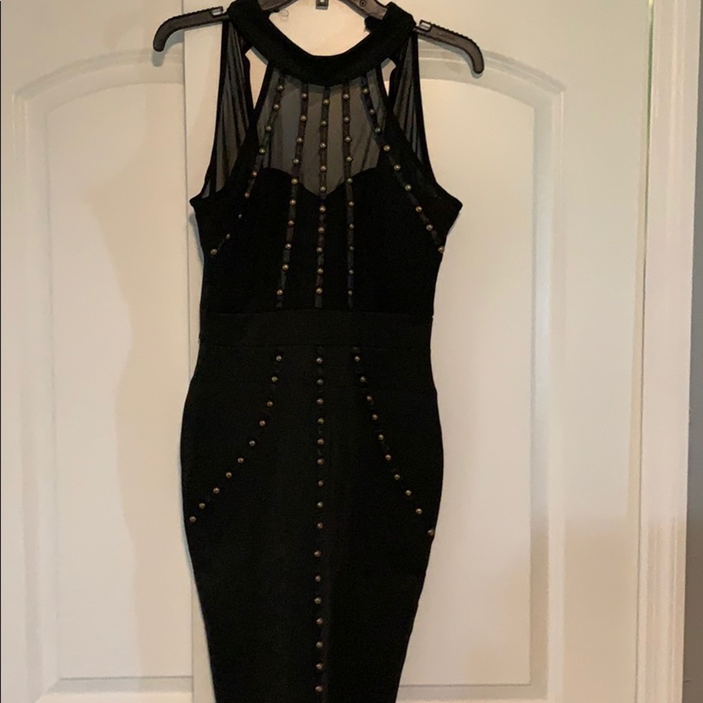 Black dress with rivets
